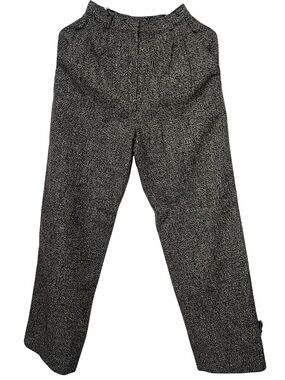 Vintage Christian Dior Women's Black & Gray Tweed Dress Pants